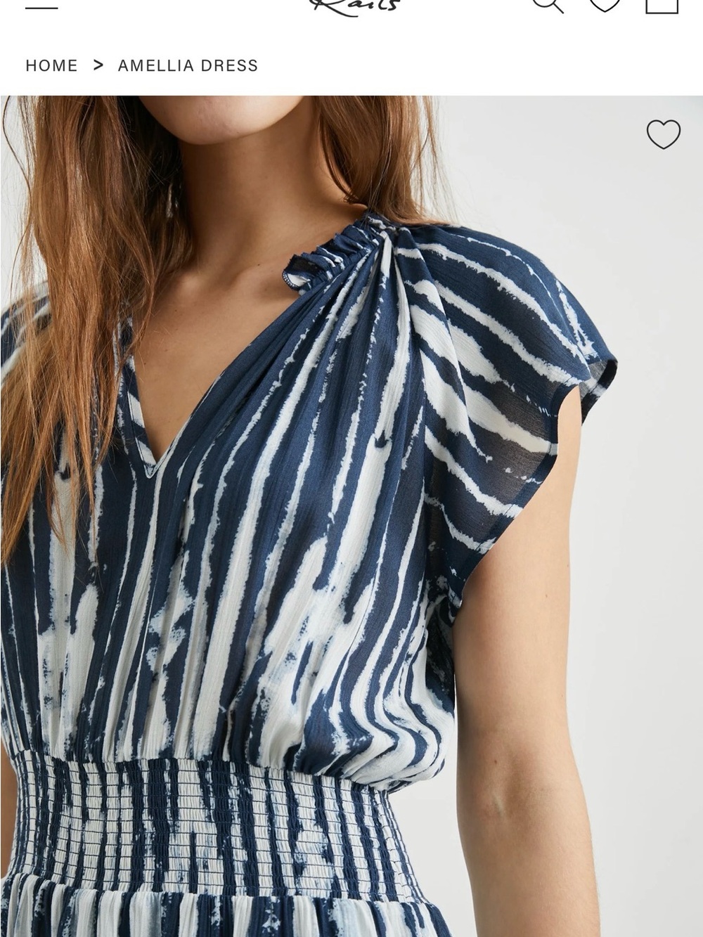 Rails Amellia Navy and White Striped Midi Dress small NEW